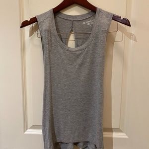 Beyond Yoga Heather Gray Twist Back Tank